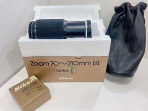 *[ beautiful goods ]Nikon seeing at distance zoom lens SERIES E ZOOM 70-210mm f/4 hood leather case set 