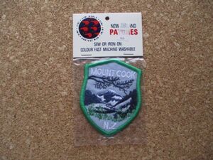 80s ニュージーランドNEW ZEALANDクック山MOUNT COOKワッペン/南アルプス山脈ビンテージSOUVENIR BADGE TRAVEL NZ登山VINTAGE PATCH D17