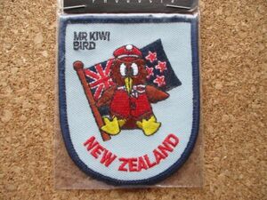 80s ニュージーランドNEW ZEALANDキーウィMR KIWI BIRDワッペン/奇異鳥ビンテージ野鳥SOUVENIR BADGE国旗TRAVEL NZ VINTAGE PATCH D17