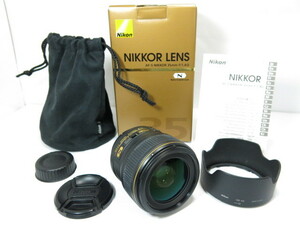 Nikon AF-S NIKKOR 35mm F1.4G ナノクリスタル HB-59純正フード 純正ポーチ 説明書 元箱付き ニコン レンズ [管Ni1503]