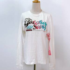 S039 GOTHA メンズ Tシャツ 長袖 M 白 ビッグロゴ 万能 人気 シンプルデイリーカジュアル プリント