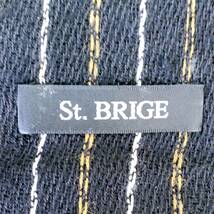 S345 St.BRIGE メンズ マフラー フェミニン ネイビー ストライプ 上品 人気 クラシカルチック 縦糸/絹100％ 横糸/カシミヤ100％_画像4