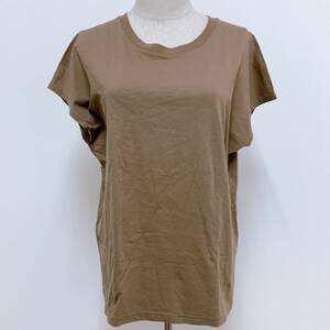 S394【極美品】UNIQLO ユニクロ レディース Tシャツ 半袖 人気 XL 茶 無地 ストレッチ 万能 シンプルデイリーカジュアル 