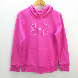 z# Under Armor /UNDER ARMOUR wet big Logo f-ti-WTR1081[L] pink /LADIES/106[ used ]#