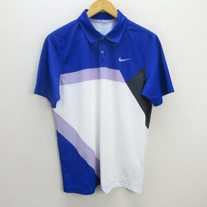 k■ナイキゴルフ/NIKE GOLF TOUR PERFORMANCE 半袖ドライポロシャツ/ゴルフウェア【L】MENS■28【中古】