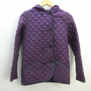 k■英国製■トラディショナル ウェザーウェア/traditional weather wear フーディキルティングジャケット【34】紫/LADIES■51【中古】