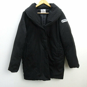 k# outdoor /OUTDOOR volume color cotton inside coat [LL] black /LADIES#48[ used ]