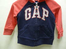 全国送料無料 ベビーギャップ baby Gap 子供服キッズベビー男＆女の子 BIGロゴ刺繍 ジップアップスウェットパーカー 80_画像5