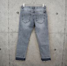 dear denim 定価8,690 無地裾カットオフデニムパンツ ブルー S デニムパンツ プレゼントにも_画像4