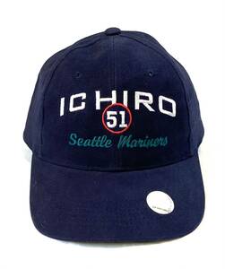 00s デッド ビンテージ ICHIRO 51 Seattle Mariners 6パネル キャップ 紺 刺繍 MLB イチロー マリナーズ