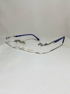 未使用 眼鏡 メガネフレーム TORRENTE ブランド オーバル型 チタン 金属フレーム フチなし 男性 女性 メンズ レディース 53口18-135 C-5