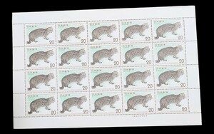 [ unused goods ] nature protection series [i rio moteyama cat ]1974 year commemorative stamp seat collection 20 jpy ×20 sheets west table island 
