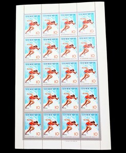【未使用品】28回国民体育大会記念「陸上女子　スタート」1973年　記念切手シート　コレクション　10円×20枚