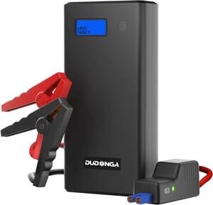 DUDONGA ジャンプスターター 12V バッテリー エンジンスターター .12800MAH ピーク電流1000A モバイルバッテリー機能 qc3.0急速充電