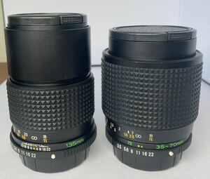 MAMIYA SEKOR ZOOM E 135mm 1:3.5 35-75mm 1:3.5~4.5 lens 2 pcs set 