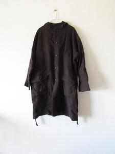 ironari / イロナリ linen Wool Skate Coat r D.BROWN * スケートコート ジャケット メンズ レディース フード