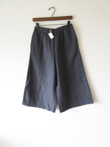 未使用 fog linen work / フォグリネンワーク リネンウールワイドロングキュロット F NAVY / ハーフパンツ レディース