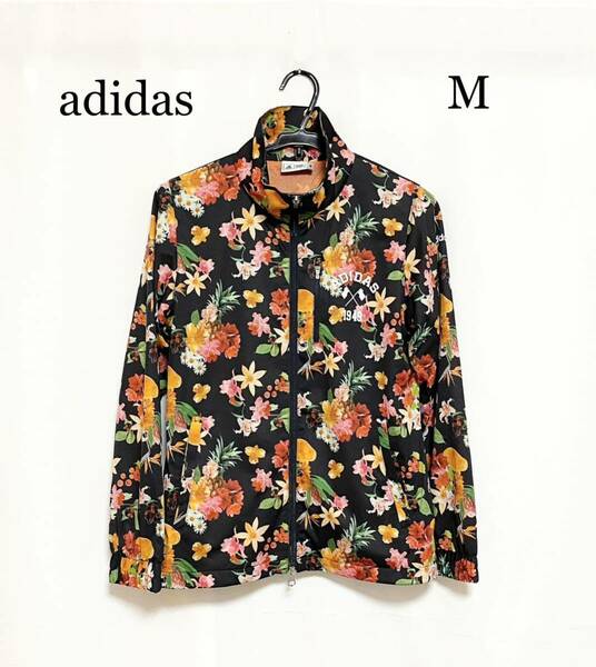 0382 adidas アディダス ブルゾン ジャンパー ジップアップジャケット Mサイズ 花柄 裏メッシュ