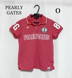 0381 PEARLY GATES パーリーゲイツ 半袖ポロシャツ 0サイズ ロゴ刺繍 コットン
