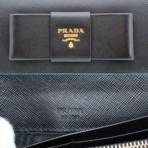 PRADA プラダ 美品 正規品 サフィアーノ フィオッコ リボン 二つ折り 長財布 レザー レディース 黒 ブラック_画像9