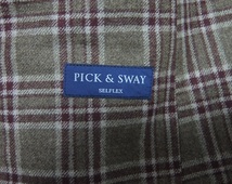 PICK＆SWAY イタリア生地 オルメザーノ 秋冬 チェック ウール ダブル ジャケット 茶 LB Y98 ブレザー_画像7