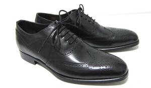 未使用品 イタリア製 大塚製靴 ウィングチップ レザーシューズ 黒 40 25cm程度 革靴 フルブローグ　OT-I7007
