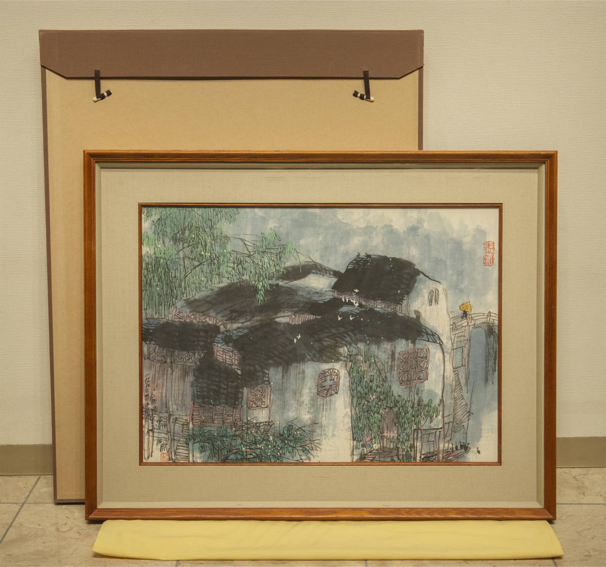 俞टोकुसेई 1993 काम यामामुरा फ़्रेमयुक्त प्रामाणिक चीनी पेंटिंग, कलाकृति, चित्रकारी, अन्य