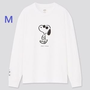 SNOOPY スヌーピー PEANUTS ピーナッツ 長場雄 UNIQLO ユニクロ コラボ 限定 未開封 M クルーネック 長袖 Tシャツ タグ付 白