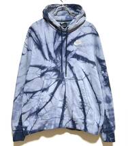 NIKE Cotton Ed Gel L/S Hoodie（XL）タイダイ ナイキ プルオーバー フーディー パーカー ビッグ サイズ スウェット 裏起毛_画像1