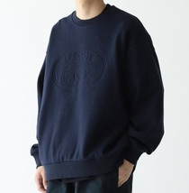 LACOSTE × BEAMS 別注 ヴィンテージロゴ スウェット（5：L）ネイビー ラコステ ビームス オーバーサイズ クルーネック トレーナー_画像9