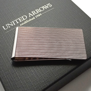 [uam5]UNITED ARROWS United Arrows money clip silver stripe 