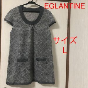 EGLANTINE アリエス　ニットワンピース チュニックロングセーター　 L