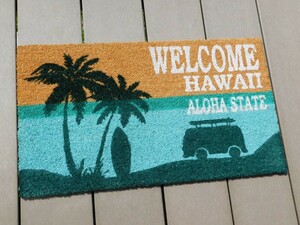 在庫処分します！【アメリカン コイヤーマット】※《WELCOME・HAWAII 》玄関マット　アメリカン雑貨