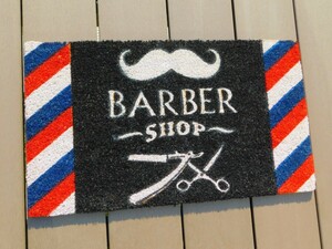 在庫処分します！【アメリカン コイヤーマット】※《BARBAR SHOP・床屋》玄関マット　アメリカン雑貨