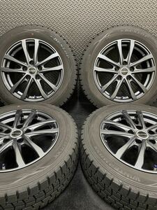 205/60R16 DUNLOP/WINTER MAXX WM01 19年製 LEBEN 16インチ 6.5J＋40 114.3 5H スタッドレス 4本 ダンロップ サイ プリウスa (12-B535)