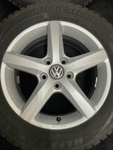 205/55R16 BRIDGESTONE/VRX 16年製 VW ゴルフ7 純正 16インチ 6J＋48 112 5H スタッドレス 4本 ブリヂストン パサート ゴルフ (1-B585)_画像3