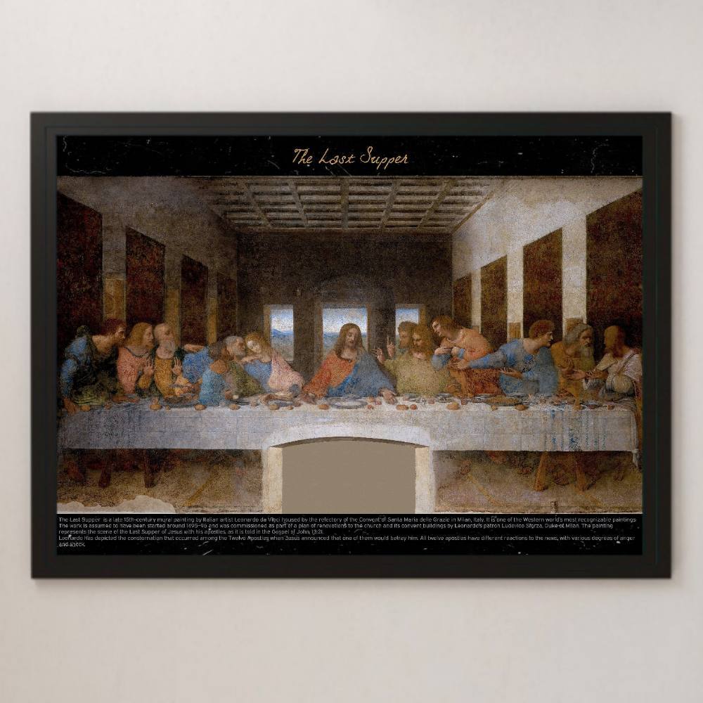ليوناردو دافنشي العشاء الأخير لوحة فنية لامعة ملصق A3 بار مقهى كلاسيكي داخلي لوحة دينية المسيح يوحنا الكتاب المقدس, مسكن, الداخلية, آحرون