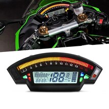 【最終値下げ】LCD デジタル スピードメーター 14000rpm 6ギア バイクパーツ 199/h 走行距離計 ユニバーサル カスタム シリンダー 142_画像1