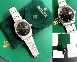 正規　レア　ROLEX　ロレックス　オイスター デイト　プレシジョン　手巻き　6694　ブラック ゴールド　黒文字盤　メンズ　時計　OHケース