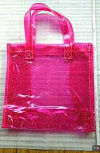  не использовался! симпатичный прозрачный розовый винил сумка! много есть!*