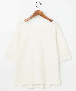 自由区★新品　大きいサイズ　【Unfilo】接触冷感 オーガニックコットンＴシャツ　ホワイト系　オンワード樫山　Ｌサイズ★size４４