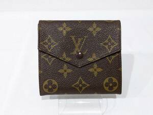 【37769】1円～ Louis Vuitton ルイヴィトン LV モノグラム ポルトモネビエ M61660 Wホック財布 二つ折り財布 ブラウン ウォレット