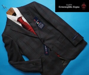 新品12.9万円 大手百貨店扱い 秋冬『Ermenegildo Zegna ゼニア Heritage 伊製生地』ウール100% ジャケットAB6灰茶(C) 3050880