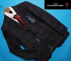 新品12.9万円 大手百貨店扱い 秋冬『Ermenegildo Zegna ゼニア Heritage 伊製生地』ウール100% ジャケットAB6紺茶(E) 3050880