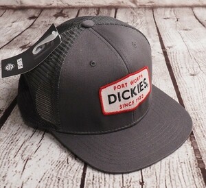 新品 DICKIES ディッキーズ 男女兼用 刺繍ワッペン ハーフメッシュ キャップ/帽子57.5㎝濃灰 555CH