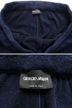 秋冬物175,000円新品GIORGIO ARMANI★モコモコふかふかの起毛感がたまらなく気持ちよい濃紺ジョガー型パンツ【50＝32～36インチ】_画像8