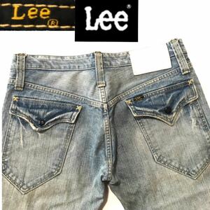 海に行く！ 漢の休日 used加工 00年代 Lee リー L W34ストレート メンズ ジーパン デニム ローライズ フラップポケット デニムパンツ