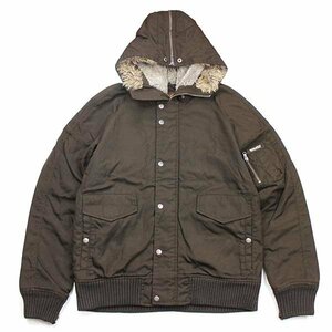 ★WOOLRICH JOHN RICH&BROS ウールリッチ Thermolite 中綿入り フライトジャケット 焦げ茶 L★アークティック パーカー アウトドア CORDURA