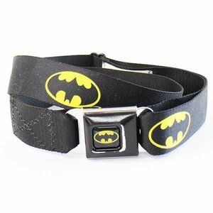 ★USA製 Buckle-down BATMANバットマン シートベルト型 バックル ベルト 黒★1443 オールド ブラック アメコミ DCコミックス