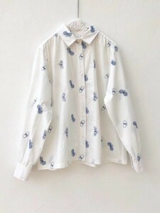 1d outer garment shirt white butterfly .choucho...... pattern cotton 100% cotton tunic long sleeve blouse 